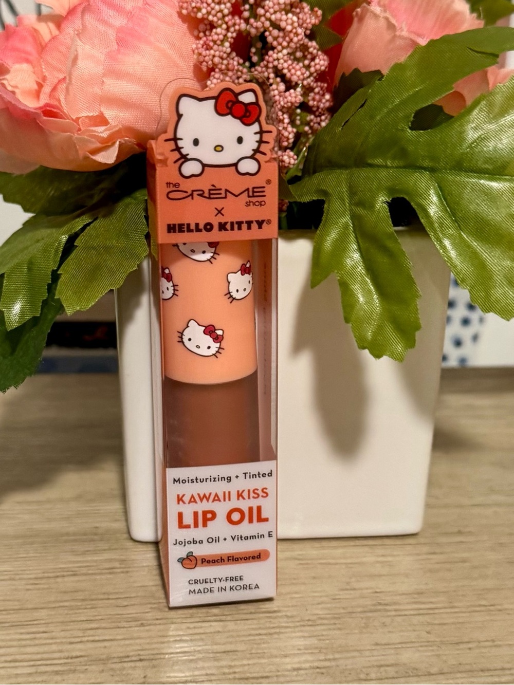 The Creme Shop x Hello Kitty - Kawaii Kiss Moisturizing Lip Oil in Peach - NEW